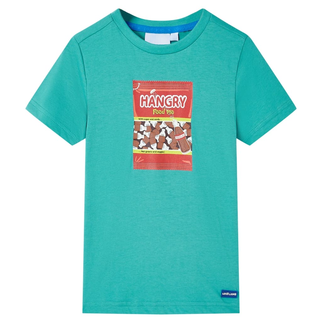 T-shirt pour enfants avec manches courtes menthe foncé 116