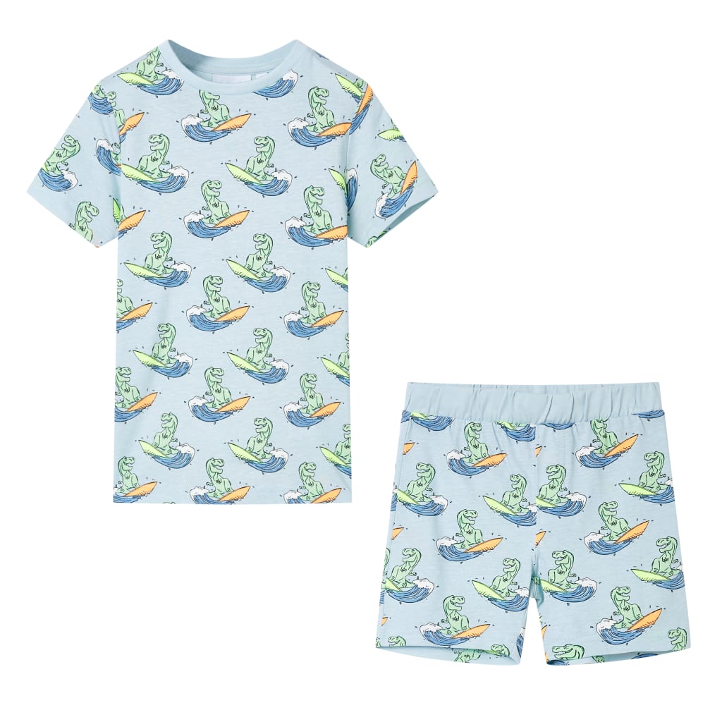 Pijamale pentru copii cu mâneci scurte, albastru deschis, 92