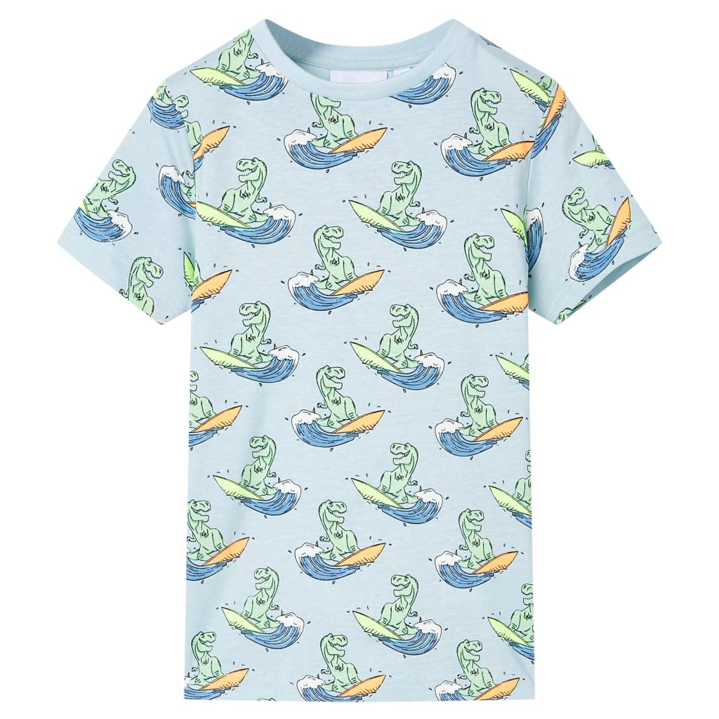 vidaXL Kinderpyjama met korte mouwen 116 lichtblauw afbeelding
