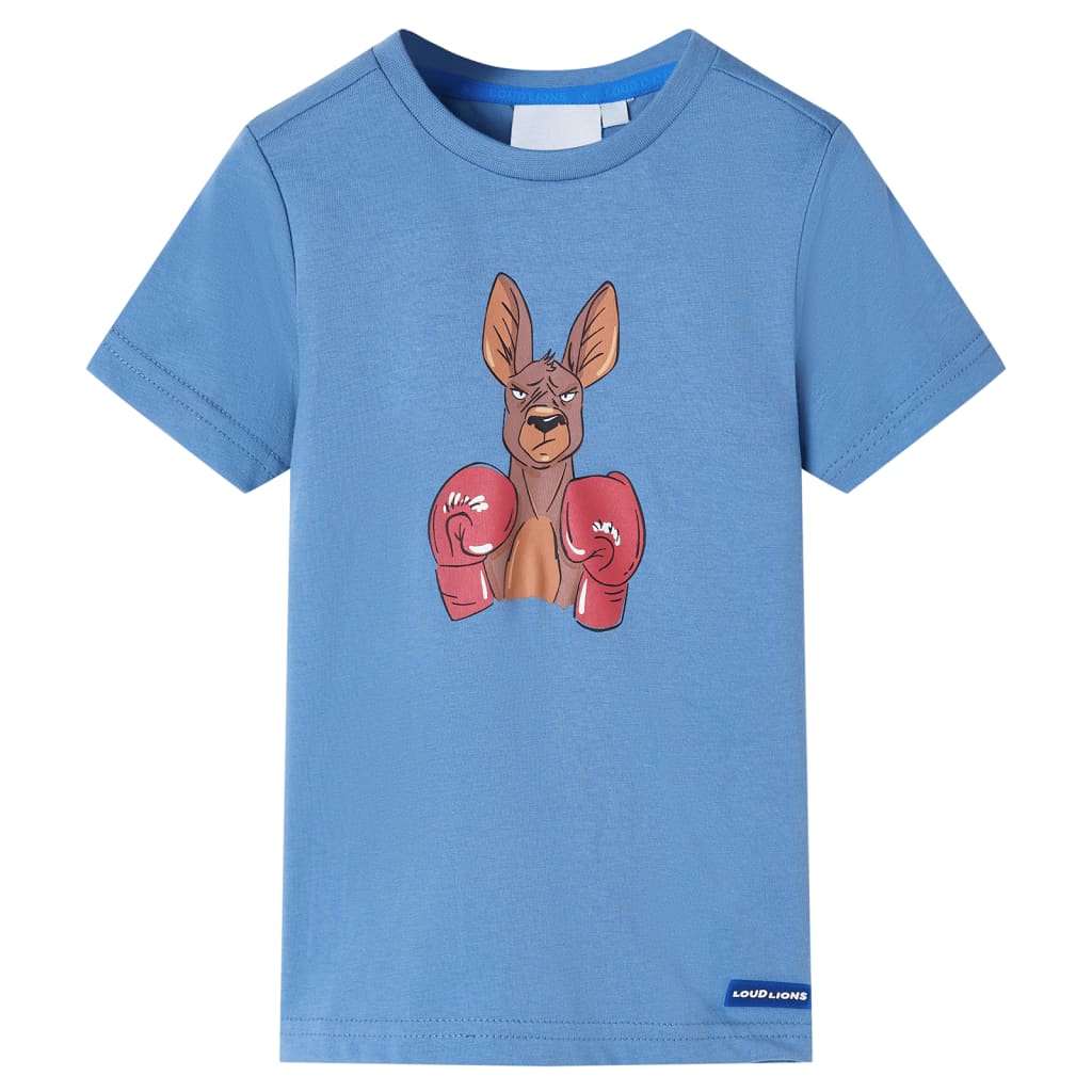 Tricou pentru copii cu mâneci scurte, albastru mediu, 92