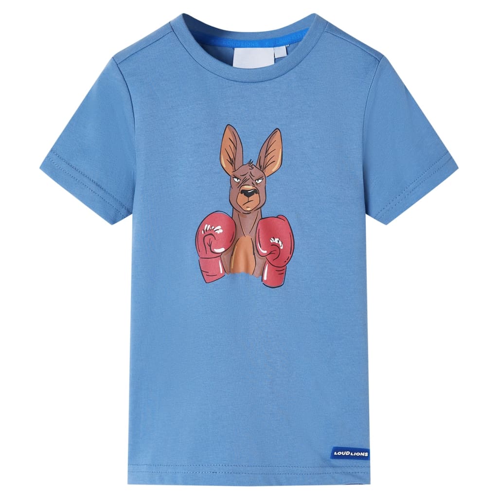 Tricou pentru copii cu mâneci scurte, albastru mediu, 104