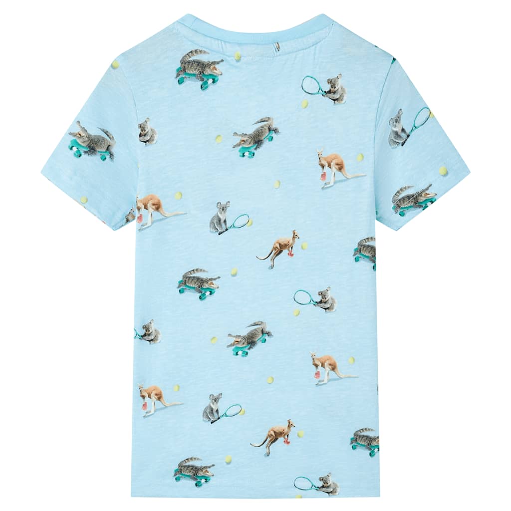 vidaXL Kindershirt 92 gemêleerd lichtblauw afbeelding
