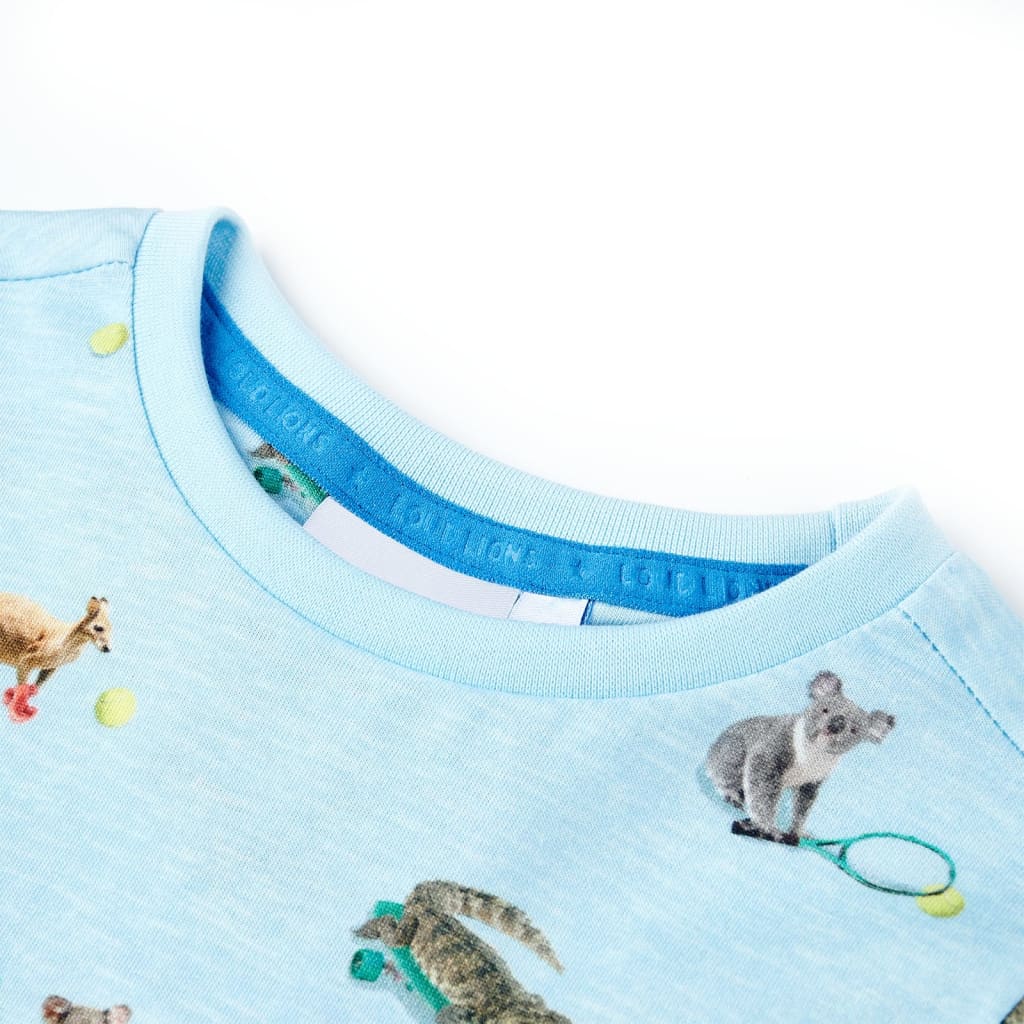 Thumbnail - vidaXL Kinder-T-Shirt Hellblau Melange 92