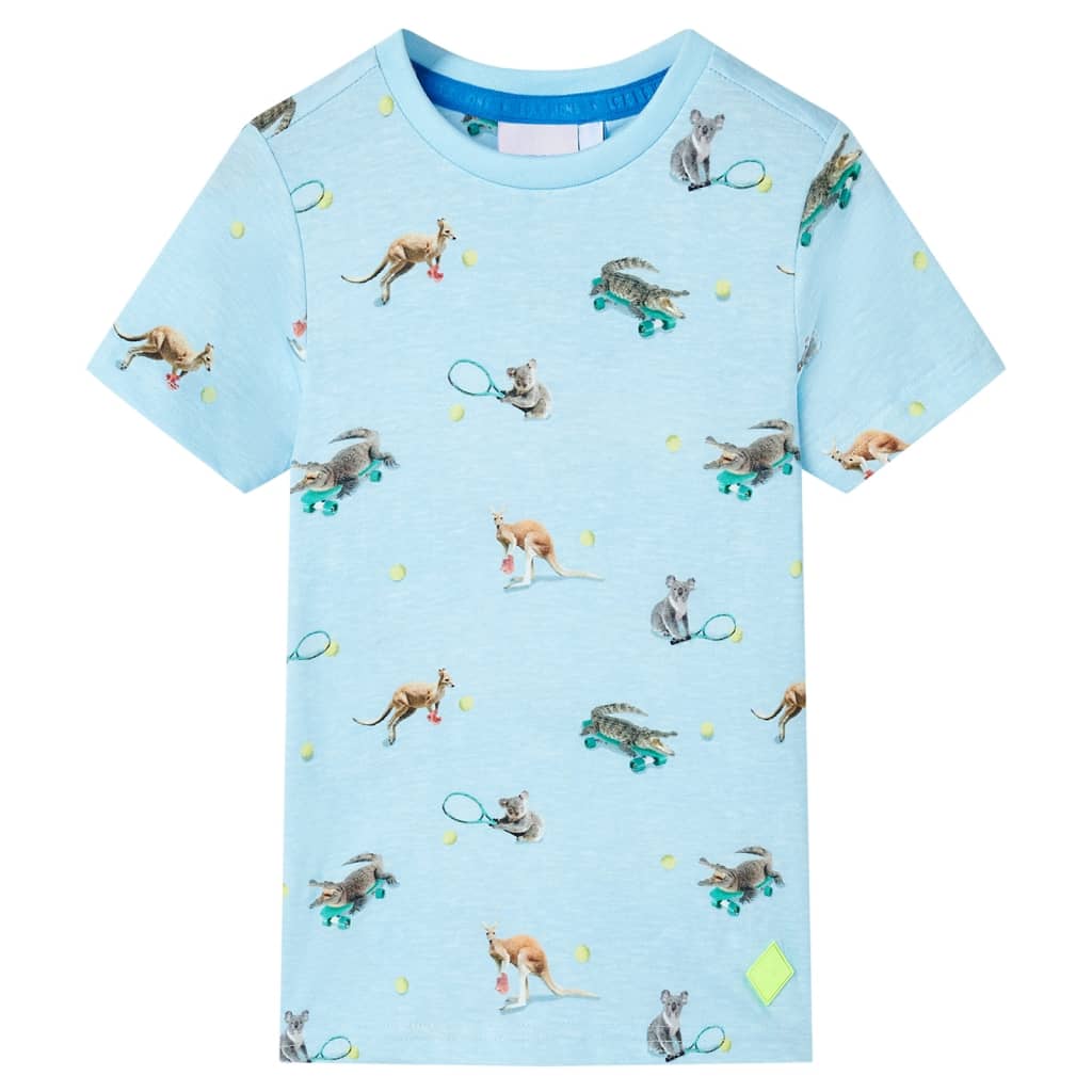 vidaXL Kinder-T-Shirt Hellblau Melange 128