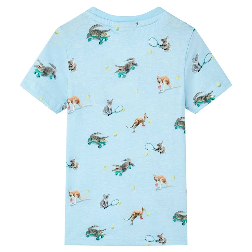 vidaXL Kindershirt 128 gemêleerd lichtblauw afbeelding