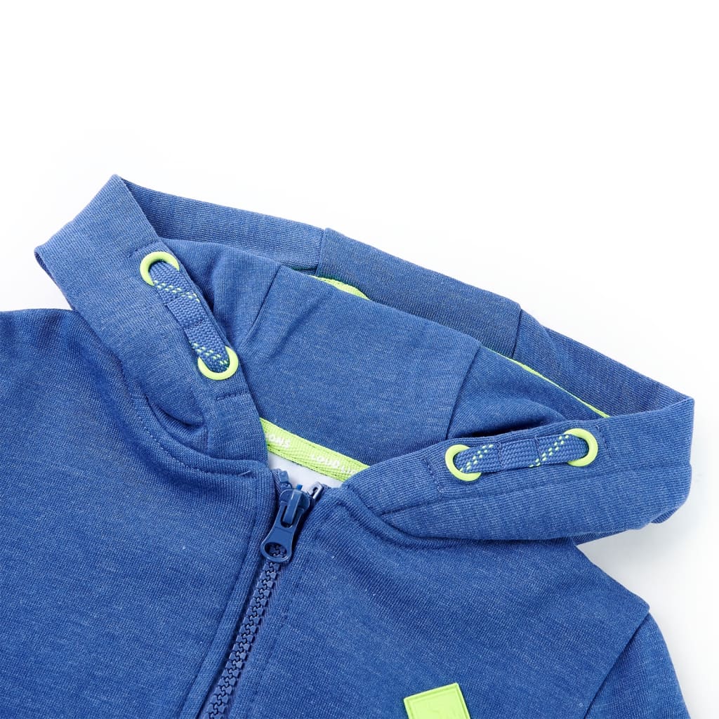 Thumbnail - vidaXL Kinder-Kapuzenpullover mit Reißverschluss Blau Melange 104