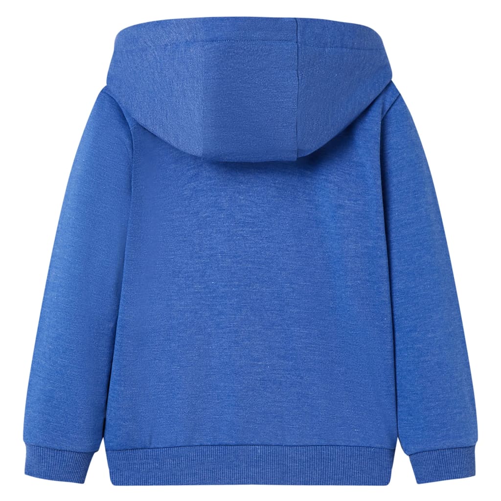 vidaXL Kindervest met capuchon en rits 128 gemêleerd blauw afbeelding
