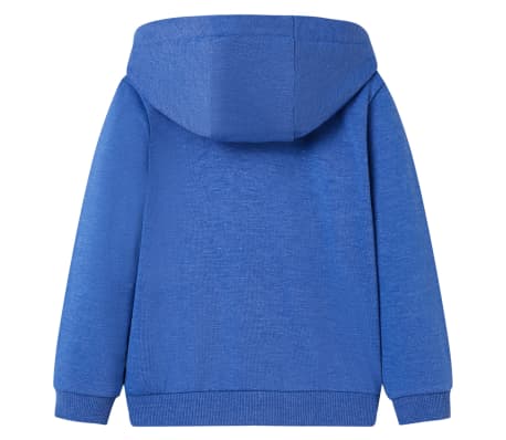 Hanorac pentru copii cu glugă și fermoar, albastru melanj, 128