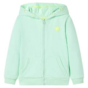 Otroški pulover s kapuco in zadrgo svetlo zelen 104