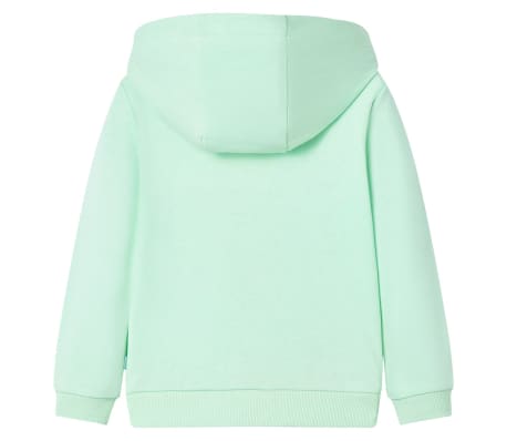 Hanorac pentru copii cu glugă și fermoar, verde aprins, 140