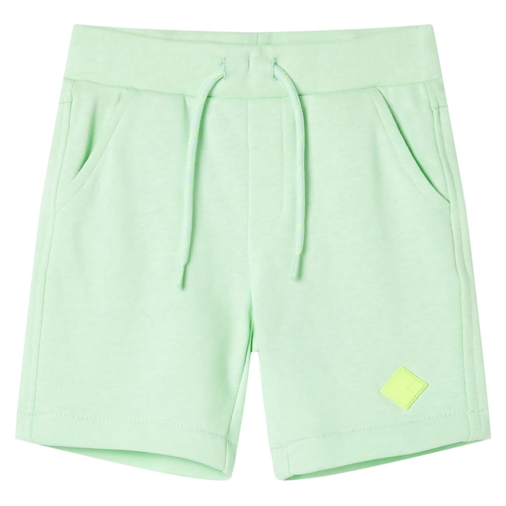 Pantaloni scurți pentru copii cu șnur, verde aprins, 92