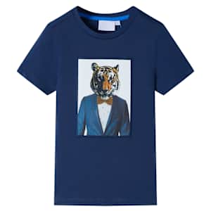 Otroška majica s kratkimi rokavi temno modra 128