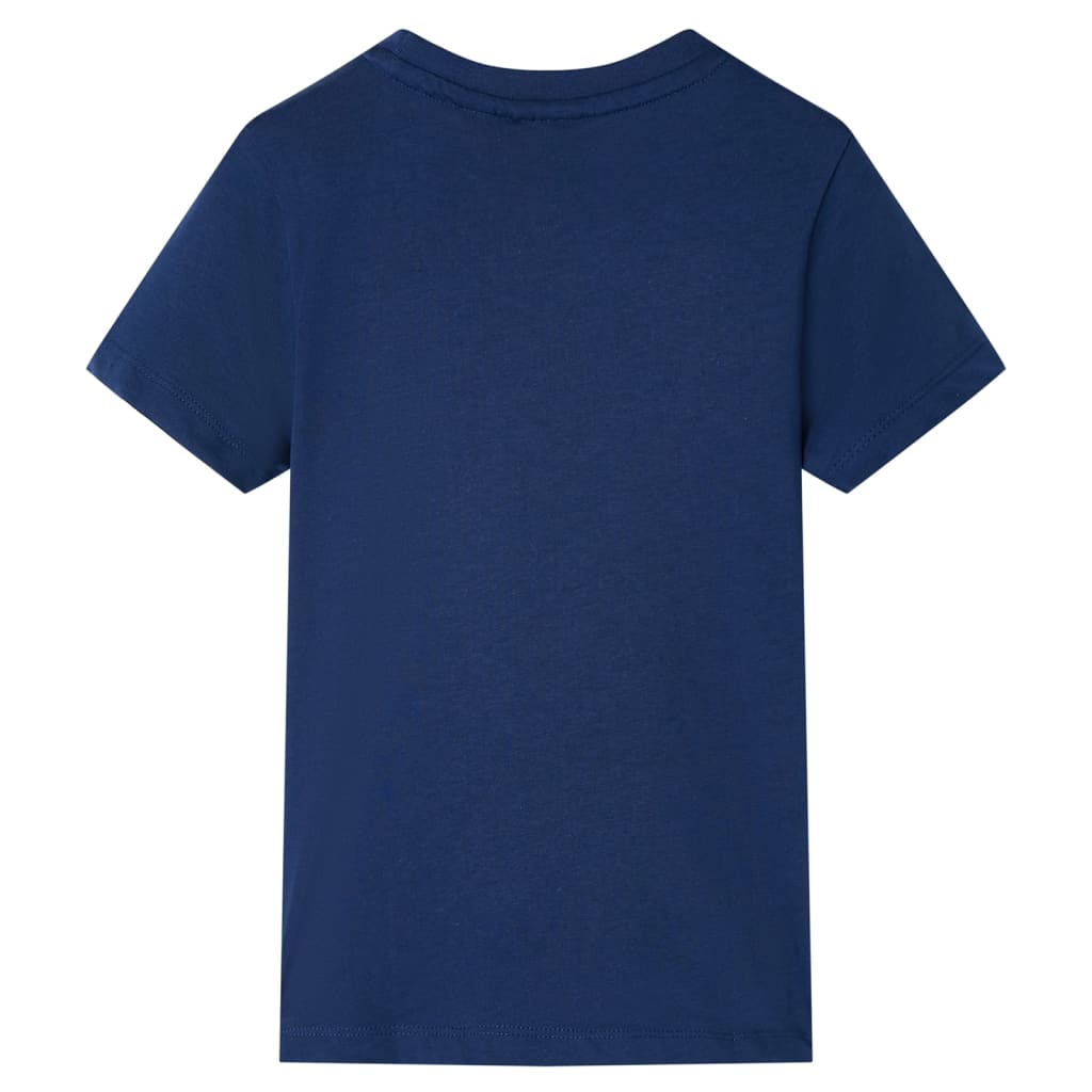 vidaXL Kindershirt met korte mouwen 128 donkerblauw afbeelding
