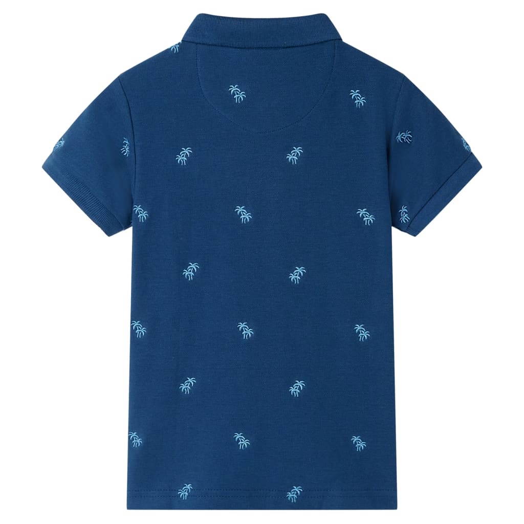 vidaXL Kinderpoloshirt 104 donkerblauw afbeelding