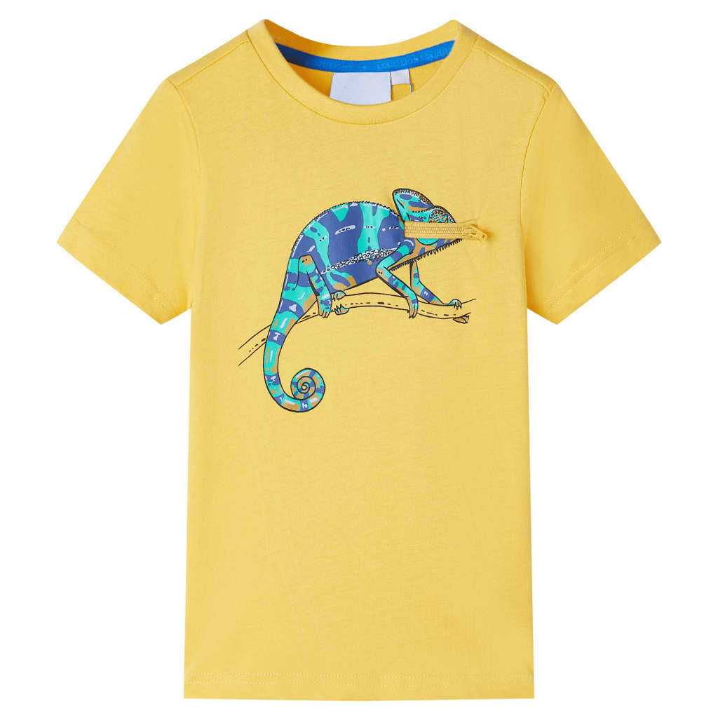 vidaXL Kids'T-shirt with Short Sleeves Light Khaki 92 Ochre 104