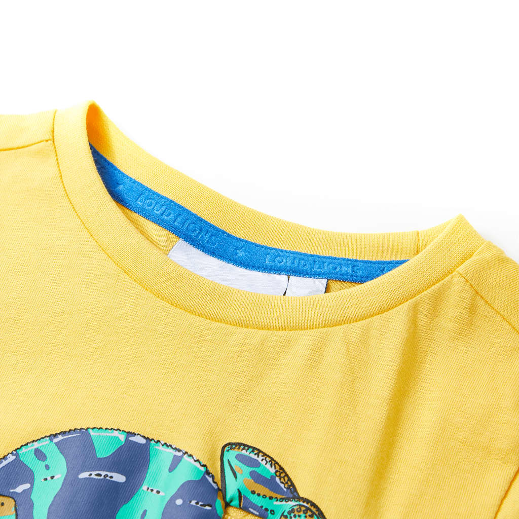 Thumbnail - vidaXL Kinder-Kurzarmshirt Helles Ocker 128