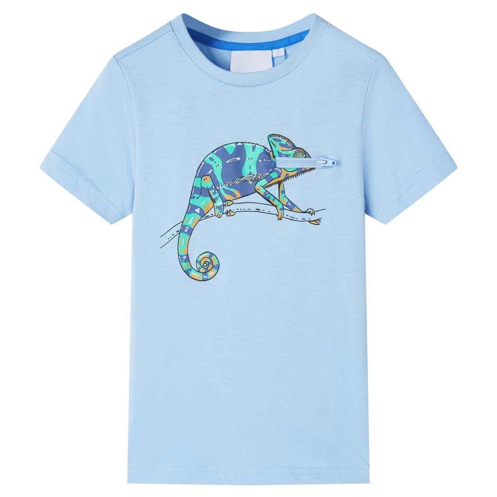 vidaXL Kids'T-shirt with Short Sleeves Light Khaki 92 Blue 104