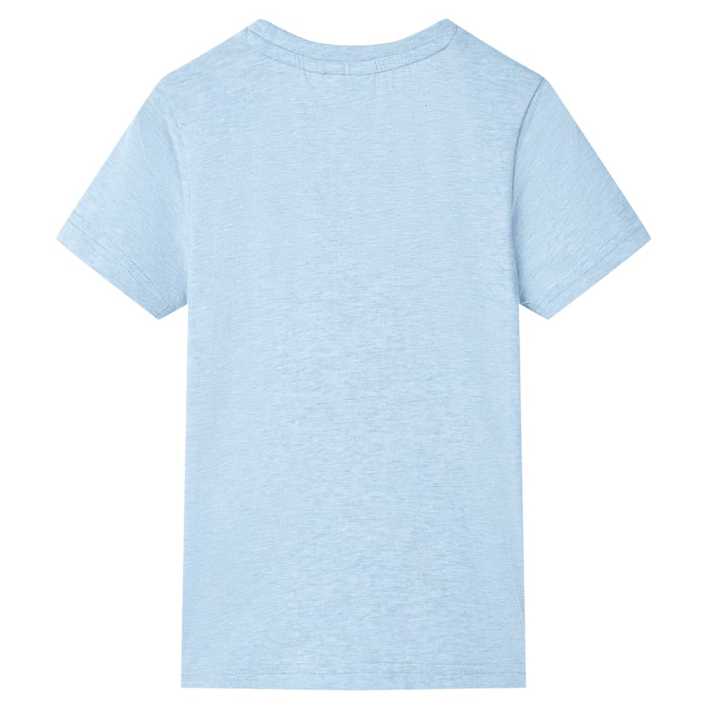 vidaXL Tricou pentru copii, albastru deschis melanj, 140