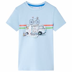 Otroška majica s kratkimi rokavi svetlo modra 116