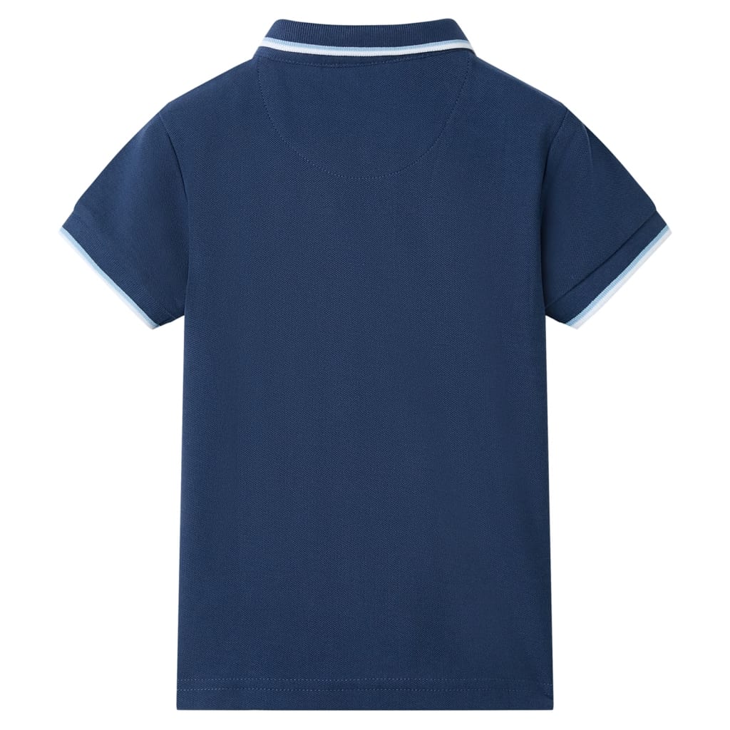 vidaXL Kinderpoloshirt 116 donkerblauw afbeelding