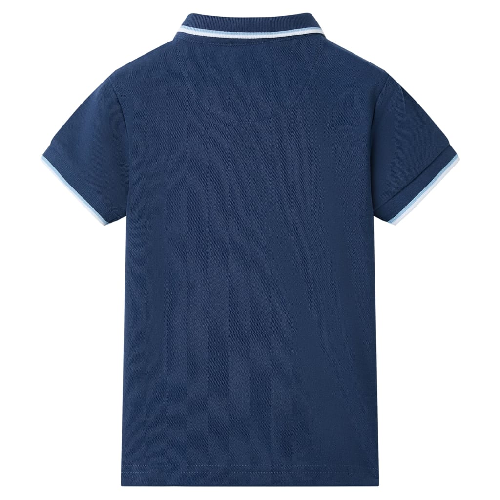 vidaXL Kinderpoloshirt 128 donkerblauw afbeelding