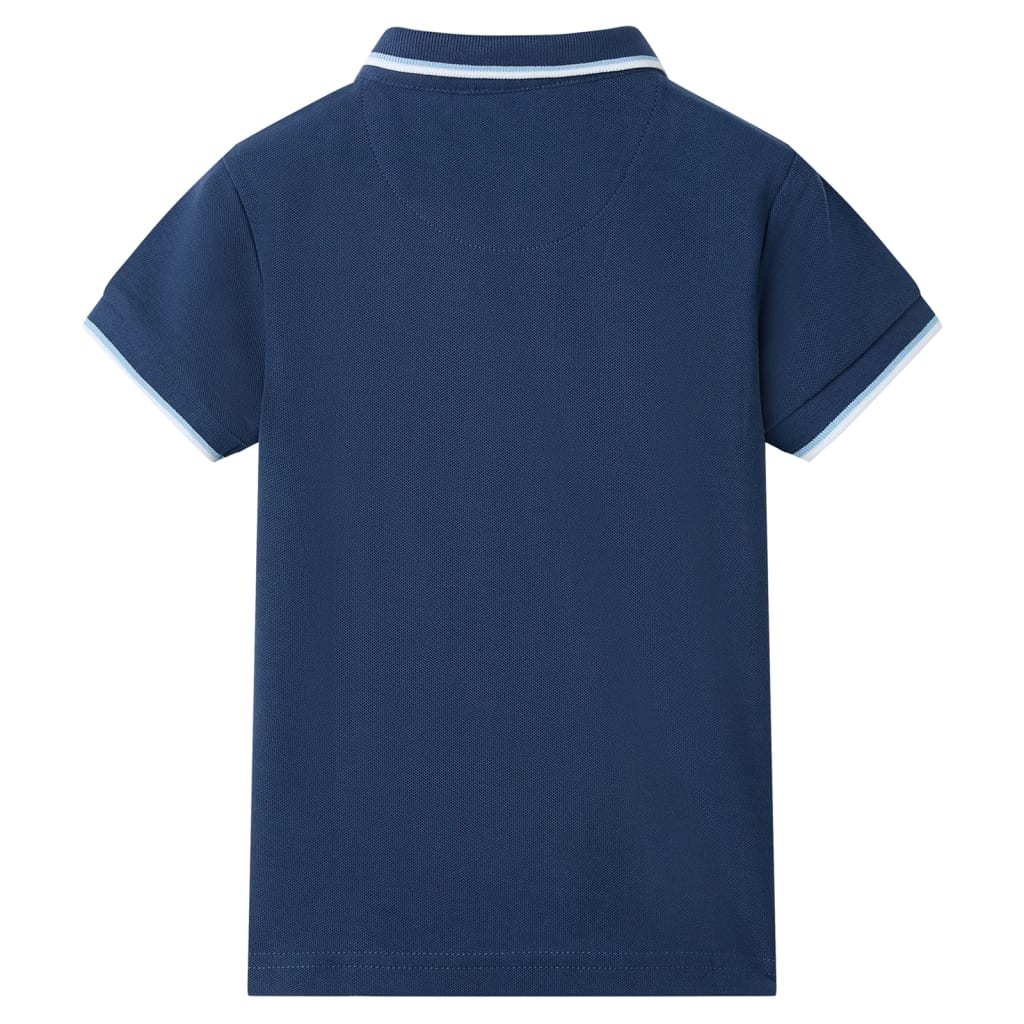 vidaXL Kinderpoloshirt 140 donkerblauw afbeelding