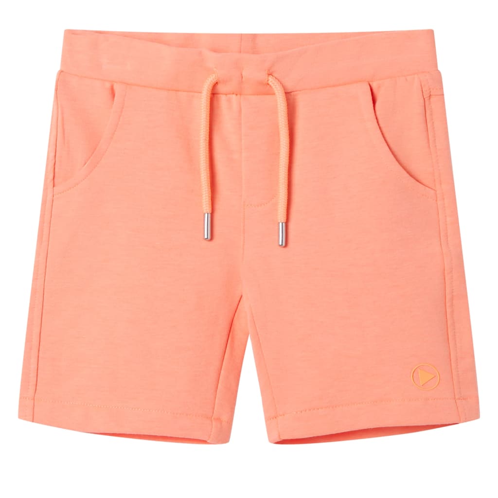 Pantaloni scurți pentru copii cu șnur, portocaliu neon, 116