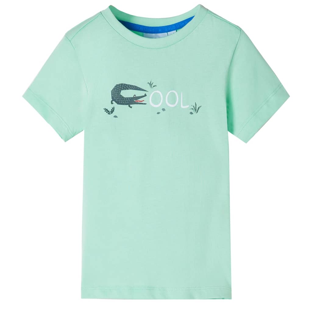 vidaXL Kids'T-shirt with Short Sleeves Light Green 140 Green 92