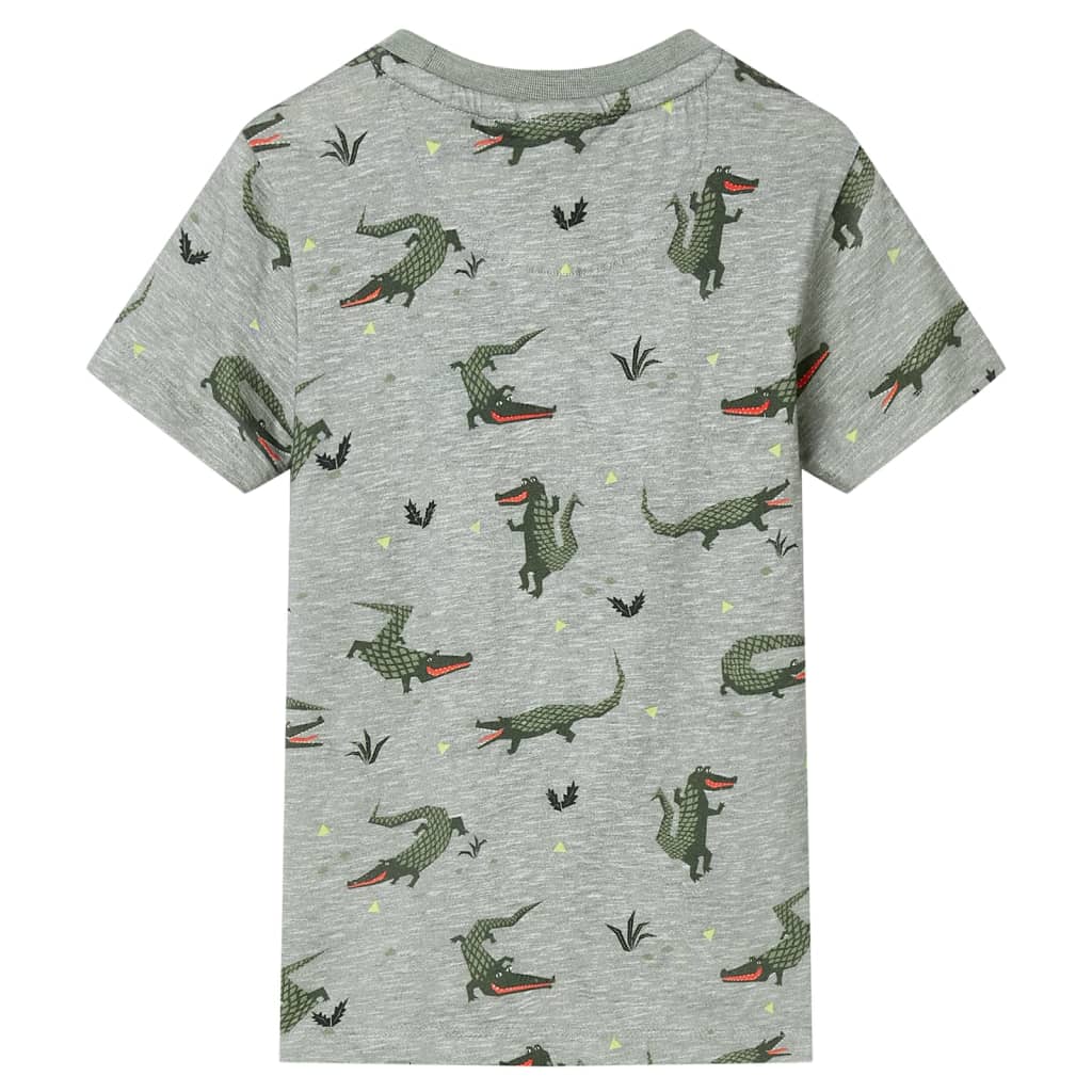 vidaXL Kindershirt 104 gemêleerd lichtkaki afbeelding