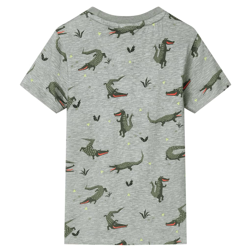 vidaXL Kindershirt 116 gemêleerd lichtkaki afbeelding
