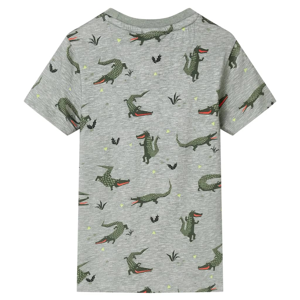 vidaXL Kindershirt 128 gemêleerd lichtkaki afbeelding