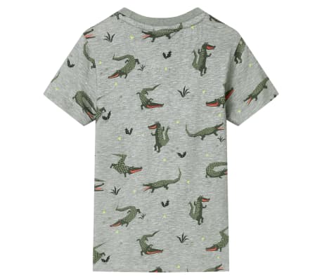 Kindershirt 128 gem&ecirc;leerd lichtkaki