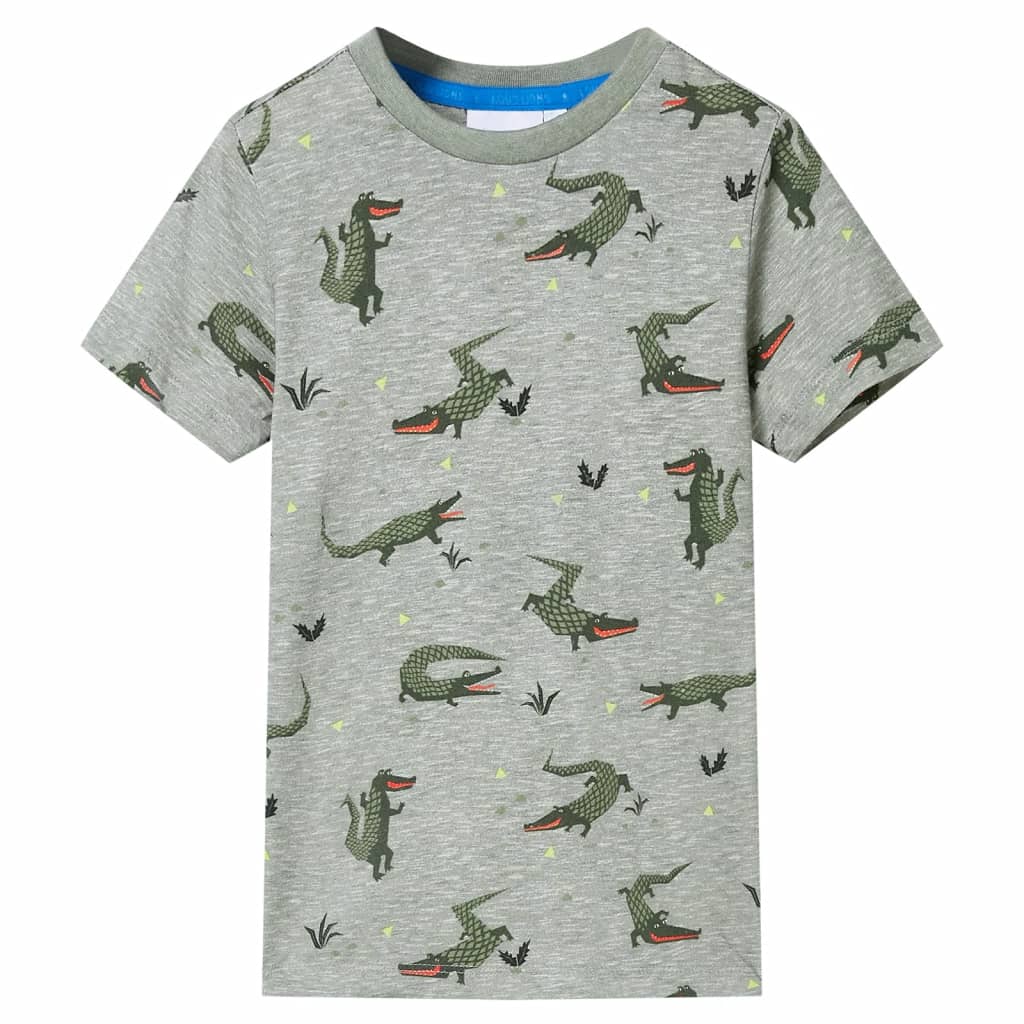 vidaXL Dětské tričko světle khaki melanž 140