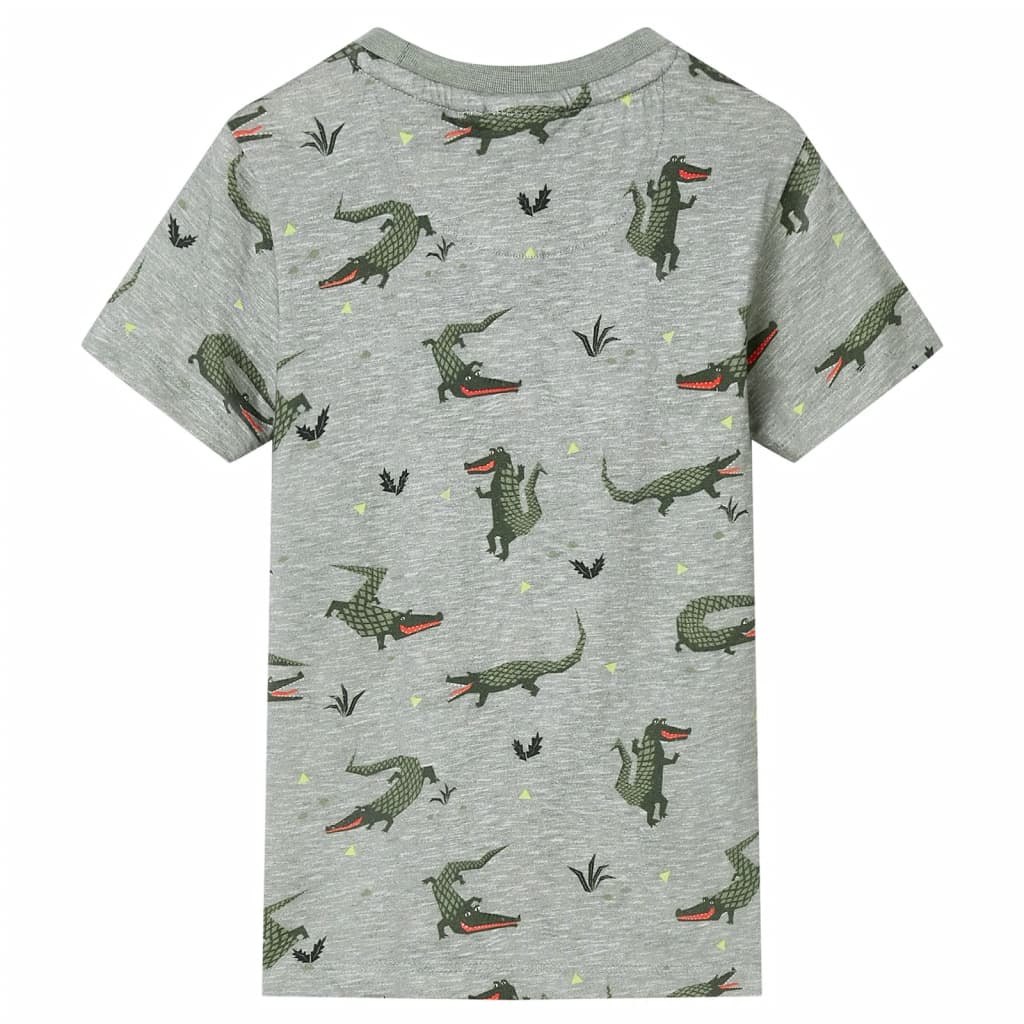 vidaXL Kindershirt 140 gemêleerd lichtkaki afbeelding