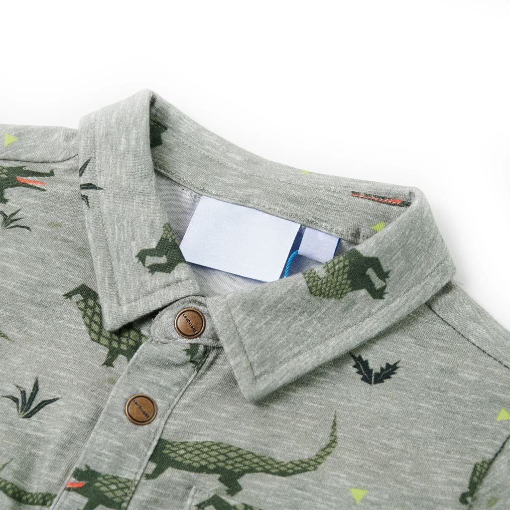 Thumbnail - vidaXL Kinderhemd Helles Khaki Melange 128