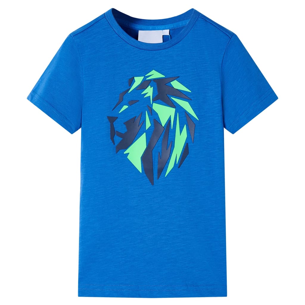 Tricou pentru copii, imprimeu leu, albastru, 92