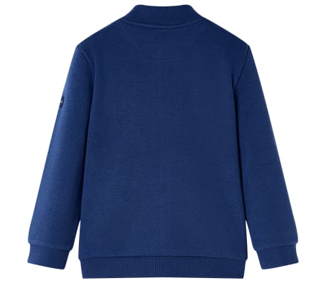 Sweatshirt para crian&ccedil;a com fecho azul-marinho 128
