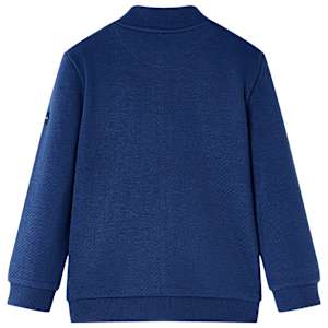 Sweatshirt para crian&ccedil;a com fecho azul-marinho 128