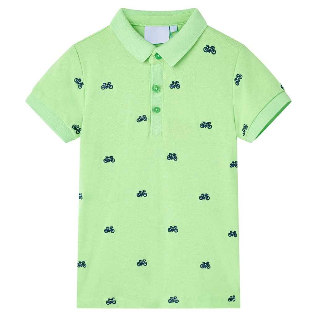 Tricou polo pentru copii, verde neon, 104