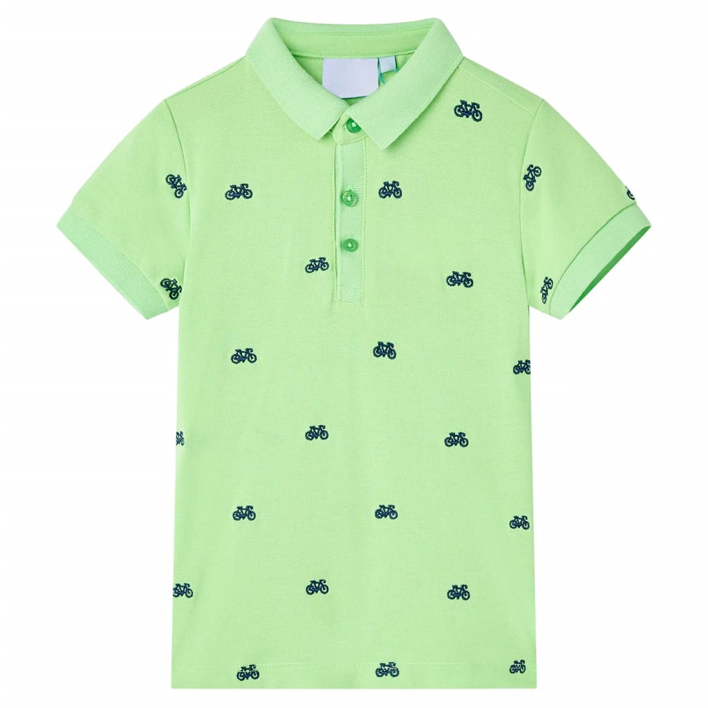 Tricou polo pentru copii, verde neon, 116