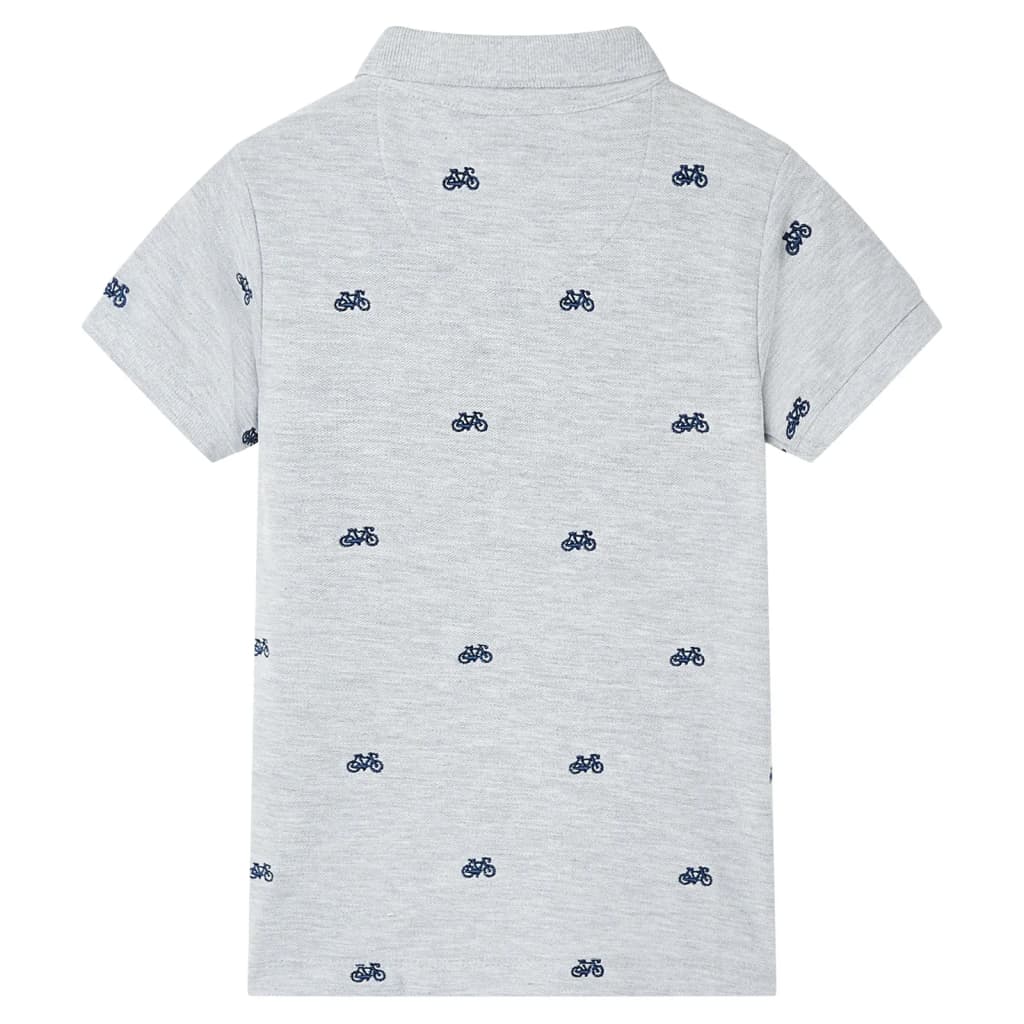 vidaXL Kinderpoloshirt  116 gemêleerd grijs afbeelding