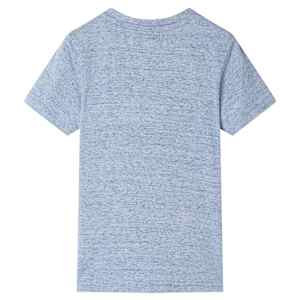 T-shirt pour enfants avec manches courtes m&eacute;lange bleu 92