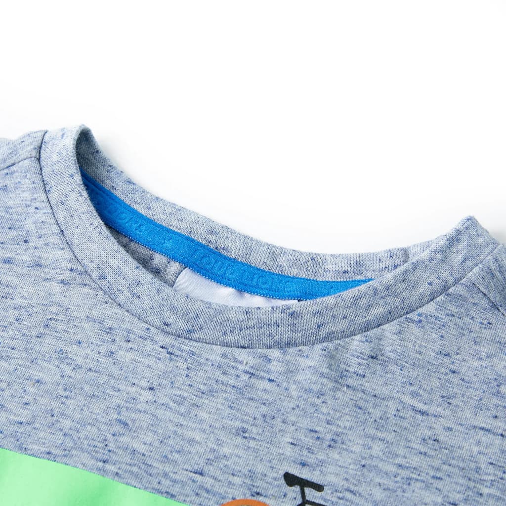 Thumbnail - vidaXL Kinder-Kurzarmshirt Blau Melange 104