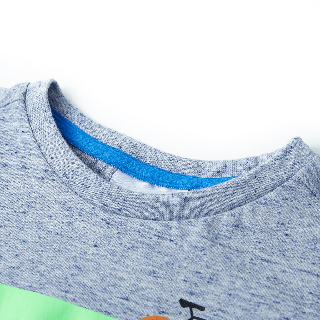 Thumbnail - vidaXL Kinder-Kurzarmshirt Blau Melange 116