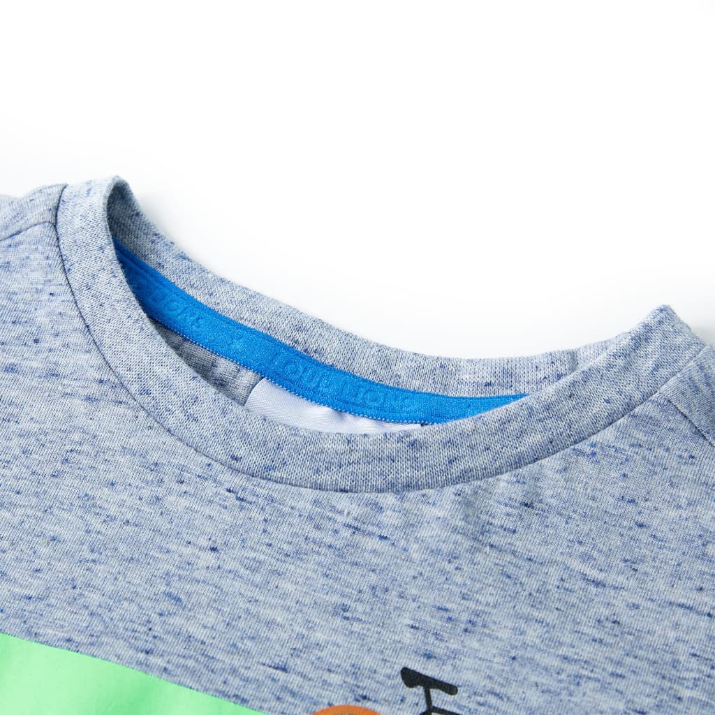 Thumbnail - vidaXL Kinder-Kurzarmshirt Blau Melange 140