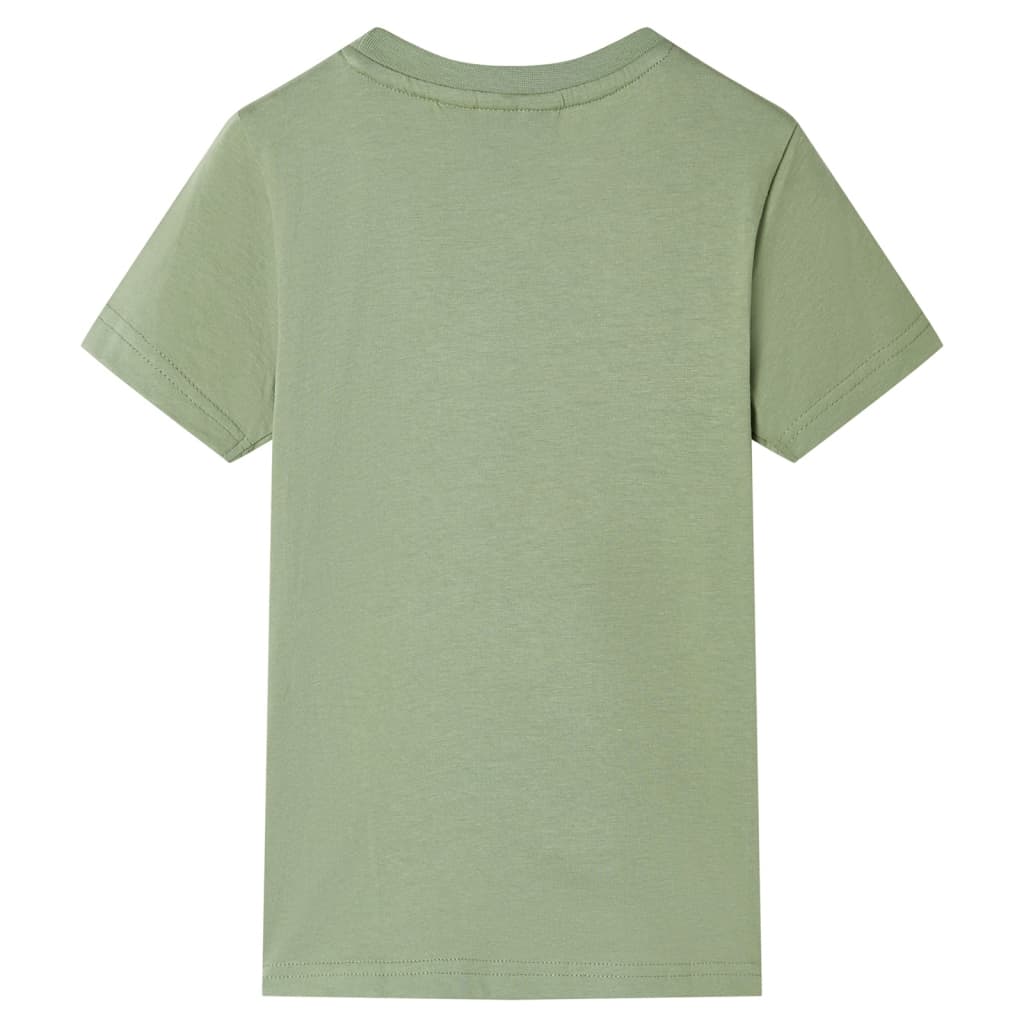 vidaXL Tricou pentru copii cu mâneci scurte, kaki deschis, 128