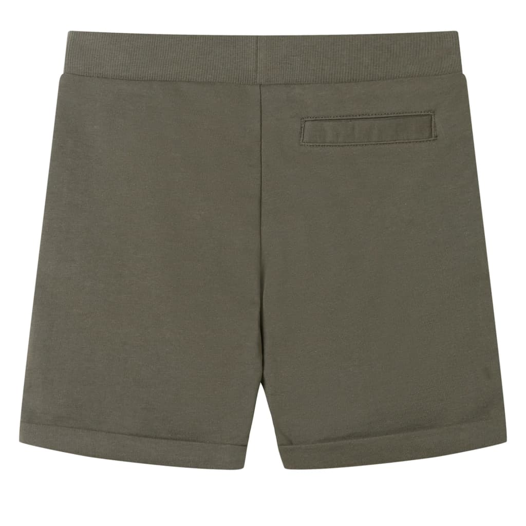 vidaXL Kindershorts met trekkoord 92 donkerkaki afbeelding