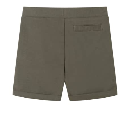 Детски къси панталони с шнурове, тъмно каки, 104