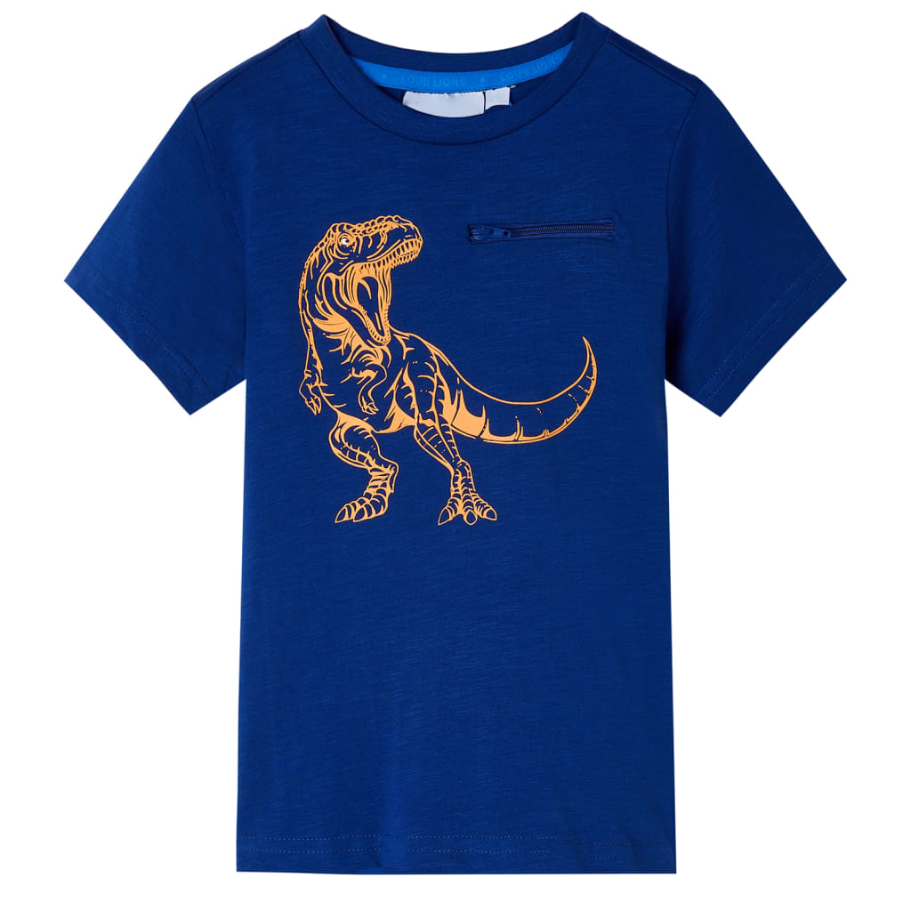 vidaXL Kids'T-shirt with Short Sleeves Light Khaki 92 Blue 128