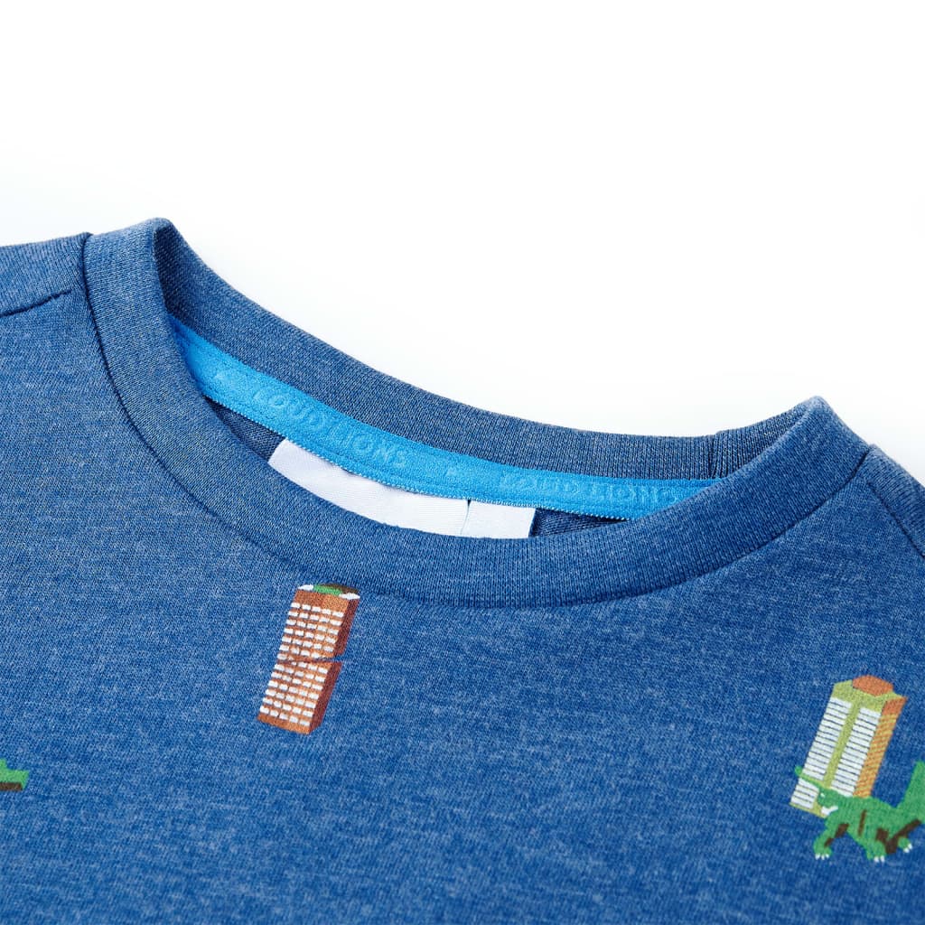 Thumbnail - vidaXL Kinder-T-Shirt Dunkelblau Melange 104